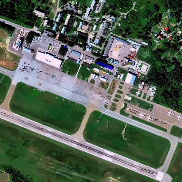 Enhanced satellite image of an airport